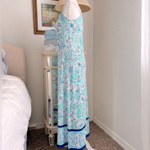 Jean Pierre Klifa Spaghetti Dress Blooms Blue - Picture 2 of 7